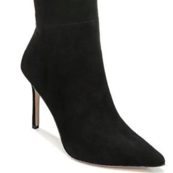 VERONICA BEARD Lisa Tall Black Pointed Toe Leather Boots Knee High New 7.5 - Picture 3 of 9